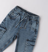 pantalone cargo denim bambino